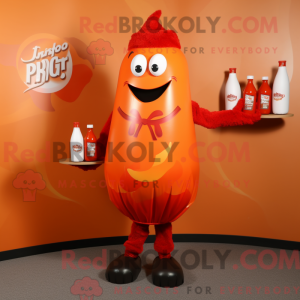 Oranje fles ketchup...