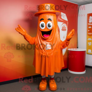 Oranje fles ketchup...