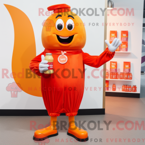 Oranje fles ketchup...