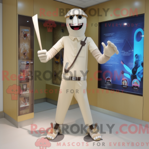 Beige Knife Thrower Maskot...