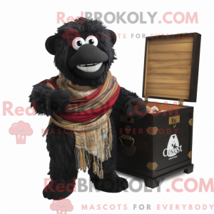 Sort skattekiste maskot...