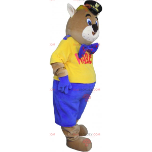 Kattmaskot med polislock och blå fluga - Redbrokoly.com