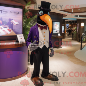 Lilla Toucan maskot kostume...