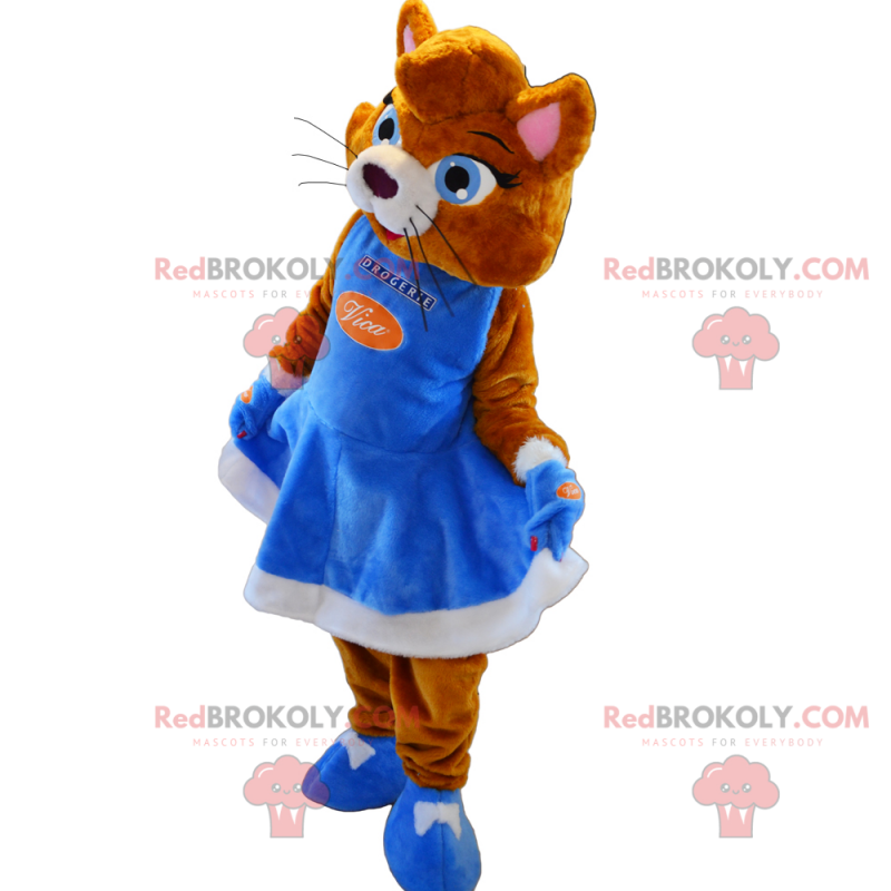 Katzenmaskottchen mit Kleid - Redbrokoly.com