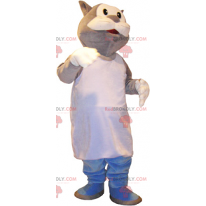 Cat mascot with white apron - Redbrokoly.com