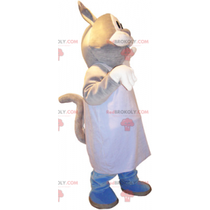 Mascotte gatto con grembiule bianco - Redbrokoly.com