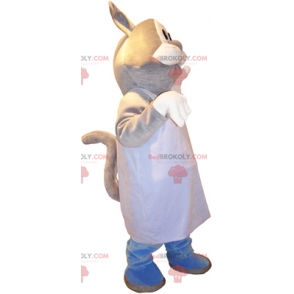 Mascotte de chat avec tablier blanc - Redbrokoly.com