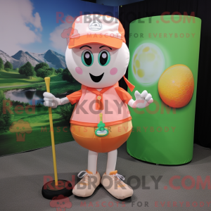 Peach Golf Ball maskot...