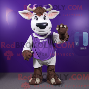 Purple Zebu mascot costume...