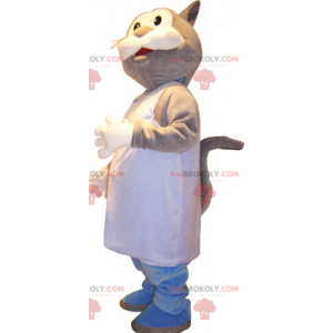 Cat mascot with white apron - Redbrokoly.com