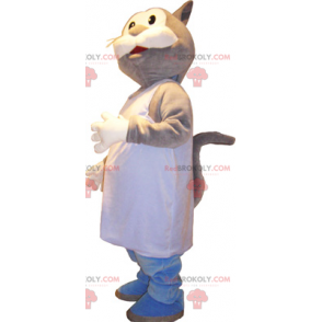 Mascotte gatto con grembiule bianco - Redbrokoly.com