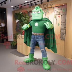 Green Superhero mascot...