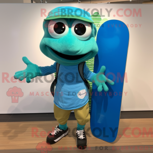 Cyan skateboard maskot...
