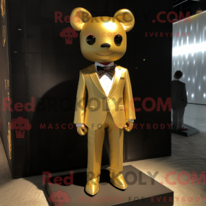 Gold Pendant maskot kostume...