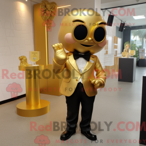 Gold Pendant maskot kostume...