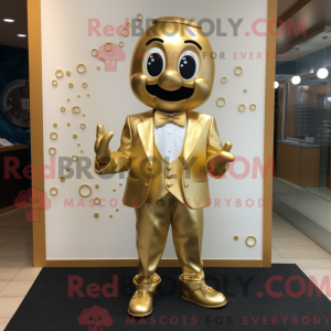 Gold Pendant maskot kostume...
