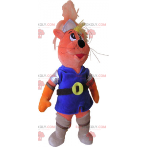 Mascotte de chat en tenue de chevalier - Redbrokoly.com