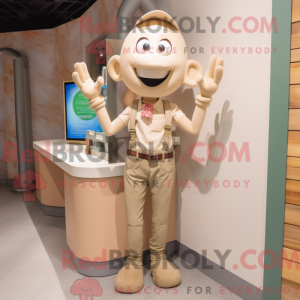 Tan Bracelet mascot costume...