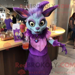 Lila Chupacabra Maskottchen...