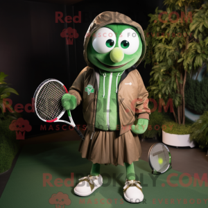 Green Tennis Racket mascot...