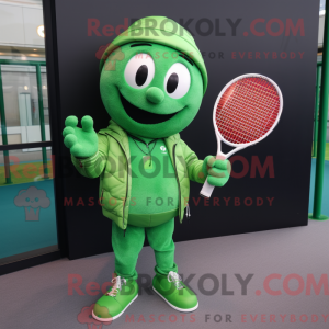 Green Tennis Racket mascot...