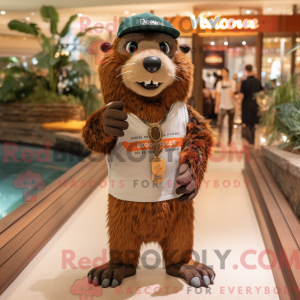 Rust Beaver mascottekostuum...