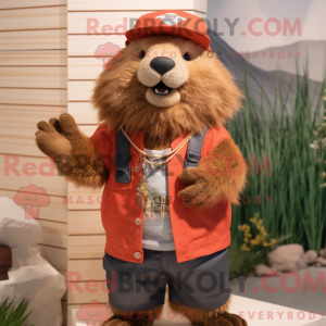 Rust Beaver mascottekostuum...