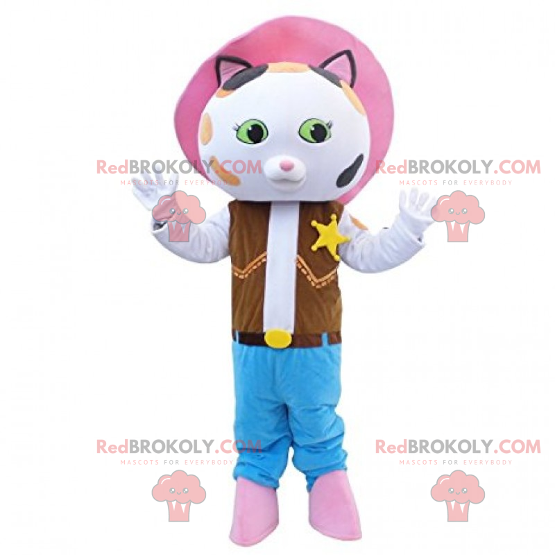 Kattmaskot cowboydräkt - Redbrokoly.com Kattmaskot cowboydräkt - Redbrokoly.com