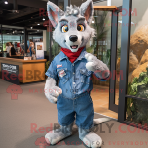 Gray Dingo mascot costume...