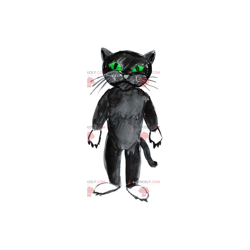 Mascote gato preto - Redbrokoly.com