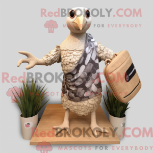 Beige Guinea Fowl mascot...