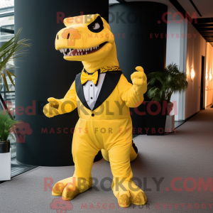 Gul T Rex maskotdraktfigure...