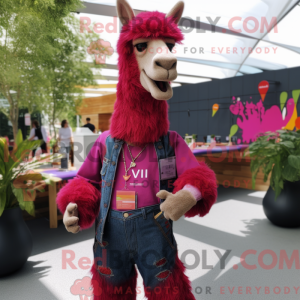 Magenta lama-maskotkostyme...