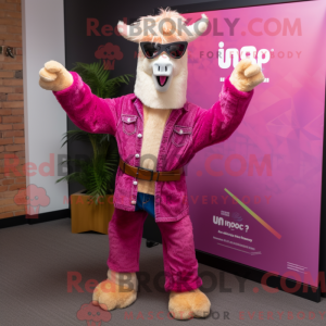 Magenta lama-maskotkostyme...