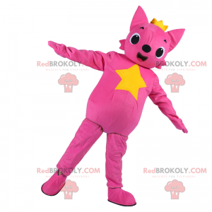 Mascotte de chat rose avec étoile - Redbrokoly.com