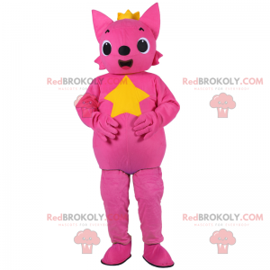 Rosa Katzenmaskottchen mit Stern - Redbrokoly.com