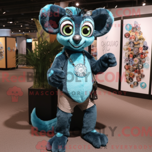 Turkis Lemur maskot drakt...