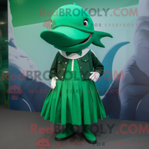 Groen orka-mascottekostuum...