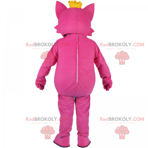 Růžová kočka maskot s hvězdou - Redbrokoly.com