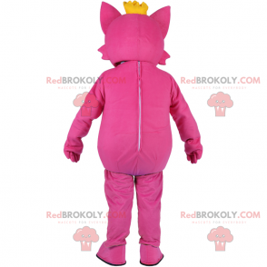 Pink cat mascot with star - Redbrokoly.com