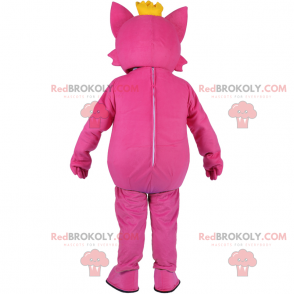 Pink kat maskot med stjerne - Redbrokoly.com