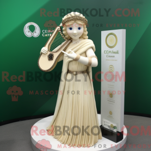Cream Celtic Harpe maskot...