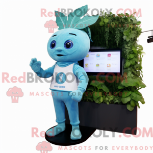 Sky Blue Spinat maskotka...