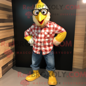 Guld kylling maskot kostume...