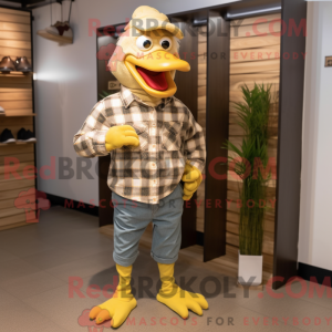 Guld kylling maskot kostume...