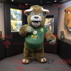 Green Bison mascot costume...