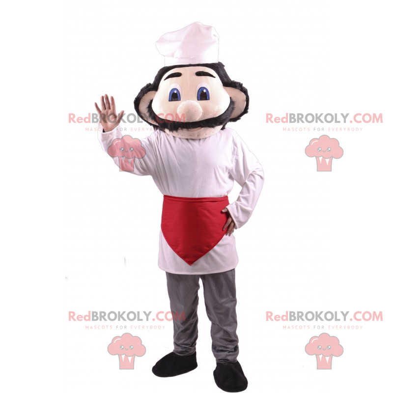 Chef mascote com bigode grande - Redbrokoly.com