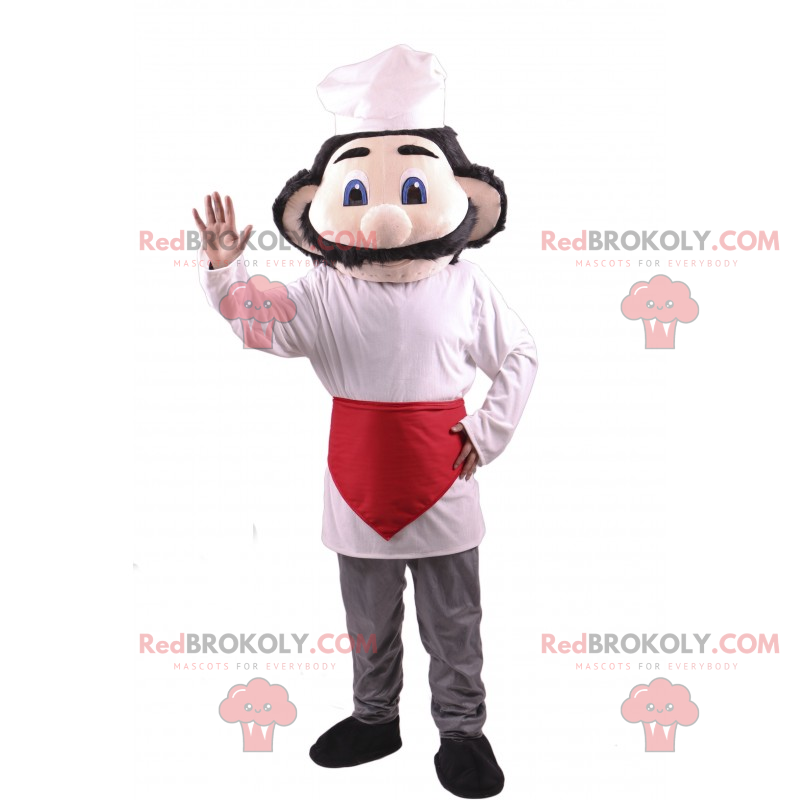 Maskotka szefa kuchni z dużymi wąsami - Redbrokoly.com