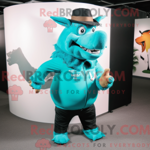 Turquoise Wild Boar mascot...