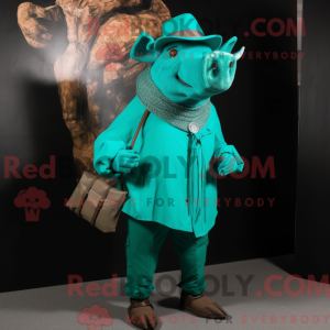 Turquoise Wild Boar mascot...